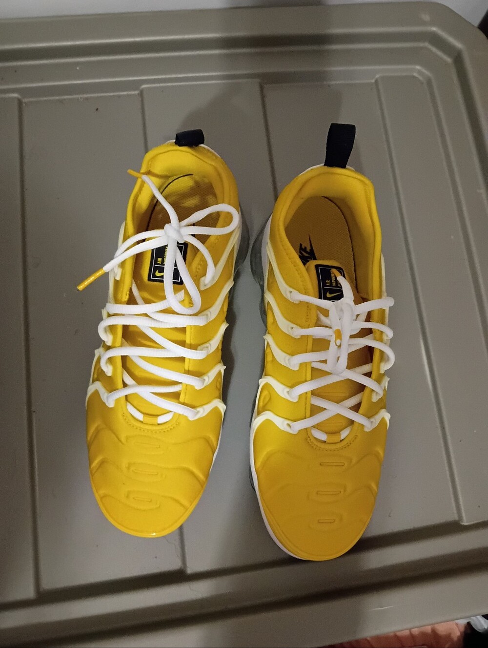 Nike Women's Bright Yellow Lace-Up Sneakers with White Accents